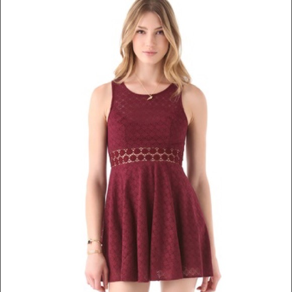 free people burgundy dress